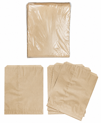 Picture of FLAT BROWN PAPER BAGS #1 140 x 180mm PACK/1000