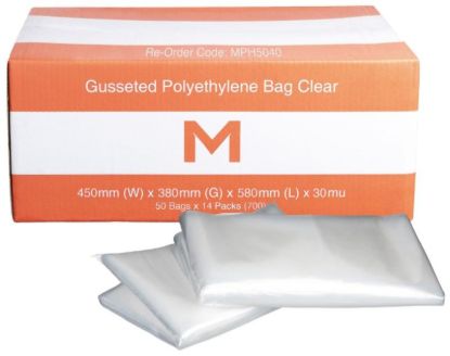Picture of GUSSETED POLY BAG 640 x 380 x 660mm -12mu CTN/600