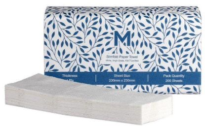 Picture of M SLIMFOLD PAPER HANDTOWEL WHITE 1PLY CTN/4000