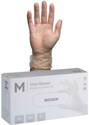 Picture of M VINYL PF CLEAR GLOVES MEDIUM