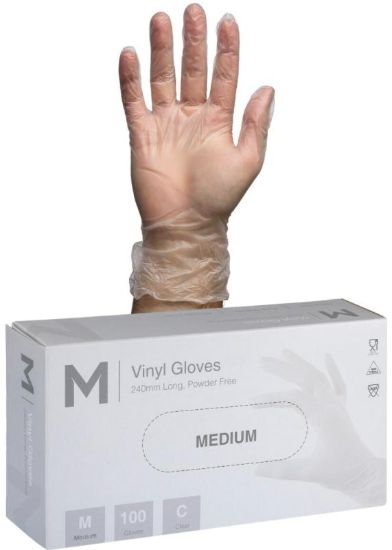 Picture of M VINYL PF CLEAR GLOVES MEDIUM