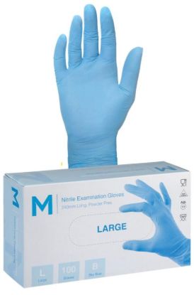 Picture of M NITRILE PF BLUE GLOVES LARGE 
