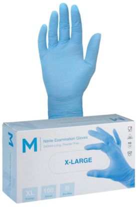 Picture of M NITRILE PF BLUE GLOVES XLARGE