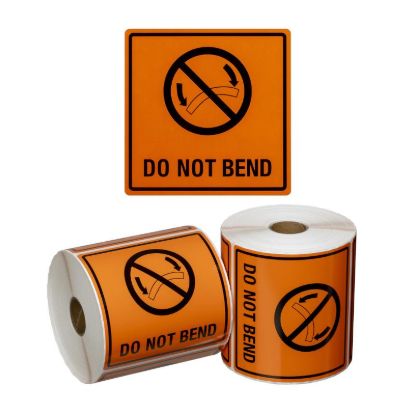Picture of LABEL DO NOT BEND ORANGE/BLACK 99mmx99mm ROLL/500