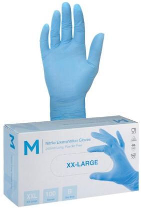 Picture of M NITRILE PF BLUE GLOVES 2XLARGE 