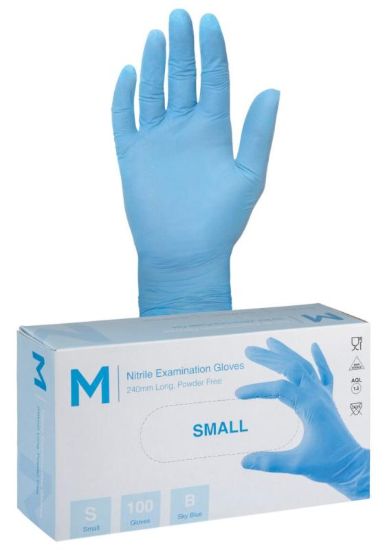 Picture of NITRILE PF BLUE GLOVES SMALL