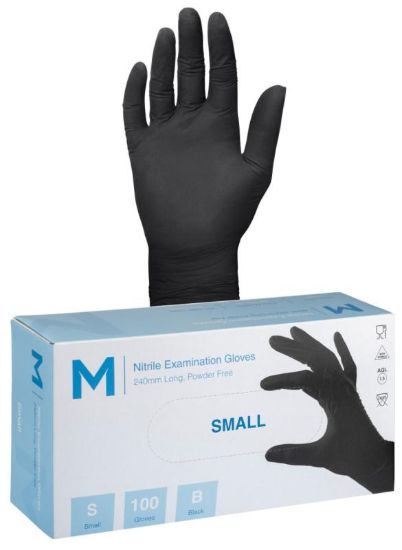 Picture of NITRILE PREMIUM BLACK GLOVES SMALL