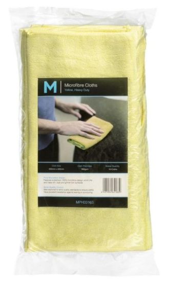 Picture of MICROFIBRE CLOTHS YELLOW 400mm x 400mm x 350gsm CTN/50
